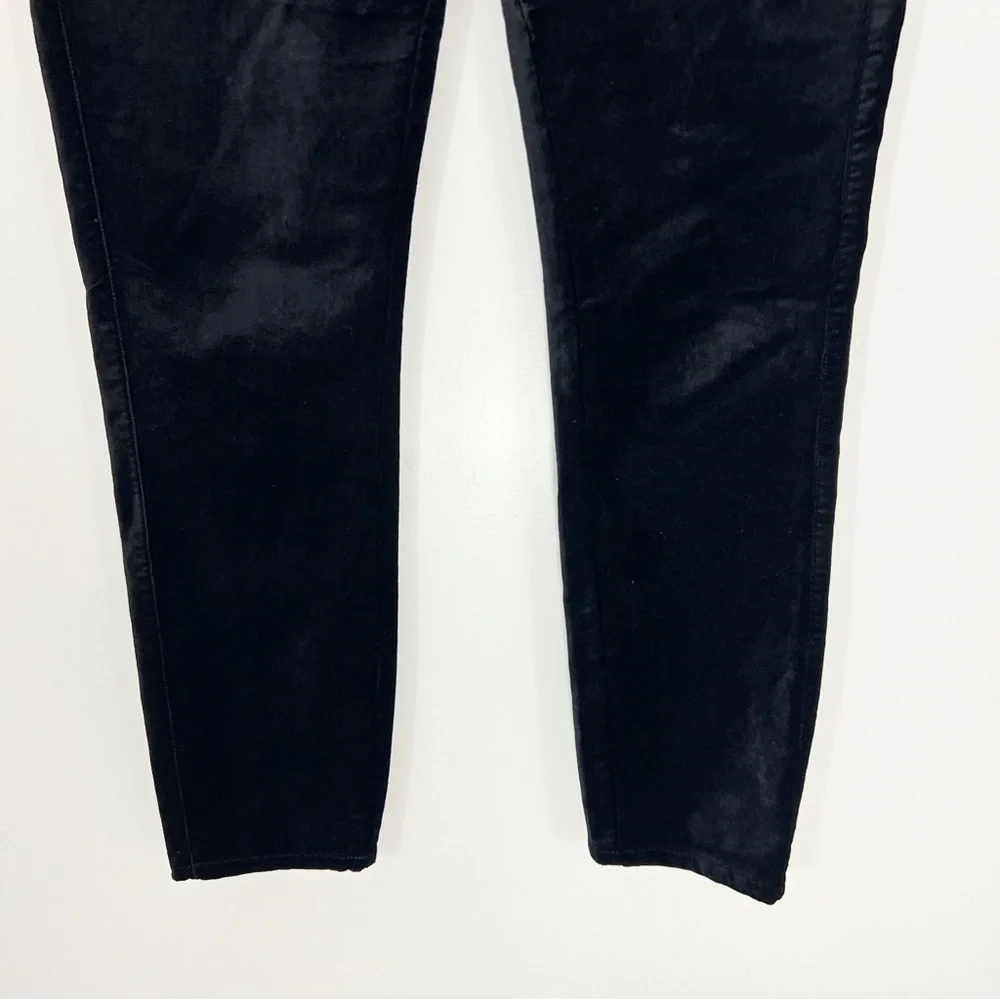 Paige Hoxton Ankle Peg Straight Velvet Jeans in Black Overdye Size 26